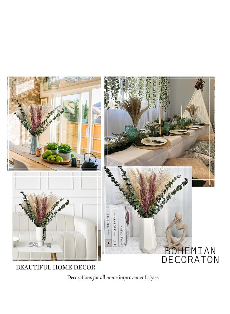 KASTWAVE Dried Pampas Grass Decor 50 Pcs DIY Boho Natural Dried Flowers Eucalyptus Decor Dry Dried Plants Bouquet for Vase Home Floral Arrangements Decorations for Home Wedding - Image 5