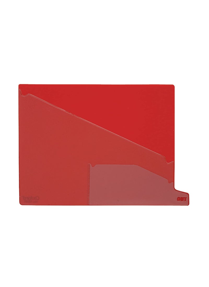 Pendaflex Pendaflex 13561 End Tab Vinyl Outguides, Bottom Tab Printed Out, 2 Pockets, Letter, Red, 25/Bx  - Image 1