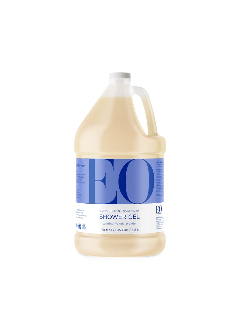 EO - EO Shower Gel Body Wash Refill, 1 Gallon, French Lavender, Organic Plant-Based Skin Conditioning Cleanser with Pure Essentials Oils - Image 1