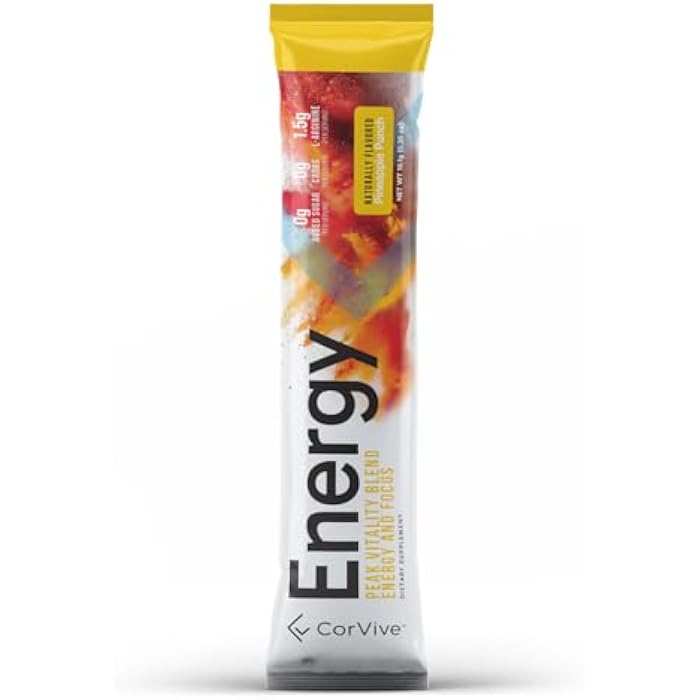 CorVive Energy Drink Mix Variety Pack - Natural Energy & Focus Supplement with Carnosyn®, Ashwagandha, L-Arginine, Theobromine - Zero Sugar, 5 Calories, 120mg Caffeine - Image 5