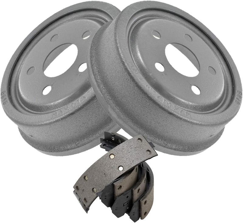 TRQ Rear Brake Drums & Shoes Kit Set Compatible with Buick Chevy Oldsmobile Pontiac - Image 3