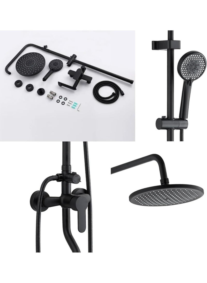 AFN Modern Rain Shower System with Handheld Sprayer, Adjustable Height Shower Column, High Pressure Rainfall Head, Wall Mounted Bathroom Fixture, Dual Function Shower Set for Home Upgrade - Image 3