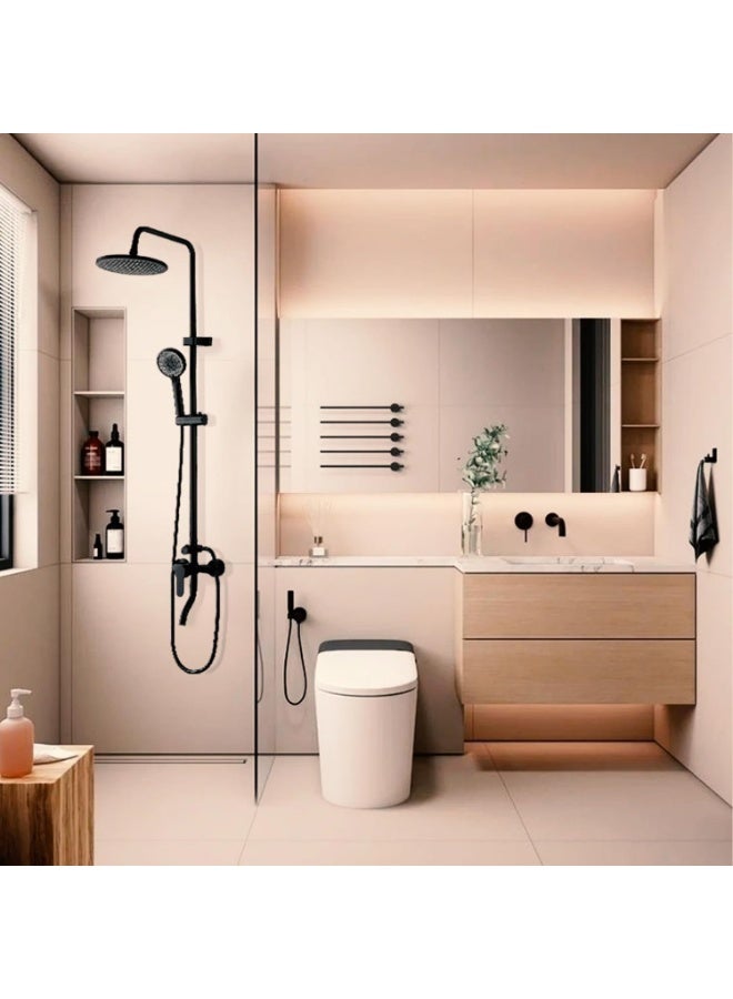 AFN Modern Rain Shower System with Handheld Sprayer, Adjustable Height Shower Column, High Pressure Rainfall Head, Wall Mounted Bathroom Fixture, Dual Function Shower Set for Home Upgrade - Image 2