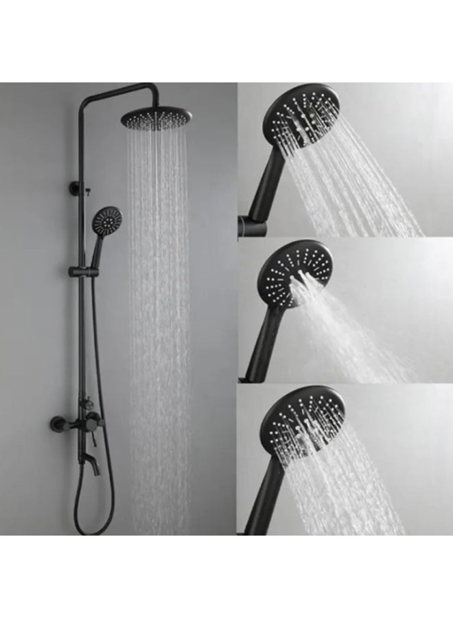 AFN Modern Rain Shower System with Handheld Sprayer, Adjustable Height Shower Column, High Pressure Rainfall Head, Wall Mounted Bathroom Fixture, Dual Function Shower Set for Home Upgrade - Image 4