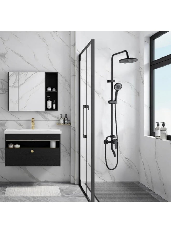 AFN Modern Rain Shower System with Handheld Sprayer, Adjustable Height Shower Column, High Pressure Rainfall Head, Wall Mounted Bathroom Fixture, Dual Function Shower Set for Home Upgrade - Image 5
