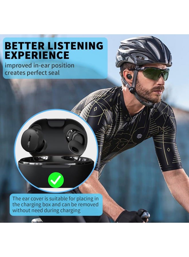TUDIOW [3 Pairs] Ear Tips Covers for New Bose QuietComfort Earbuds, Sport Anti-Slip EarTips Silicone Anti Scratches Replacement Ear Covers Earbuds Accessories (S/M/L) (Black) - Image 3