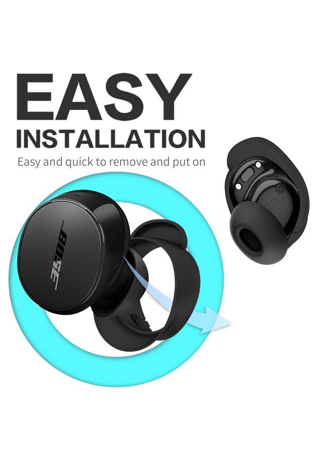 TUDIOW [3 Pairs] Ear Tips Covers for New Bose QuietComfort Earbuds, Sport Anti-Slip EarTips Silicone Anti Scratches Replacement Ear Covers Earbuds Accessories (S/M/L) (Black) - Image 4