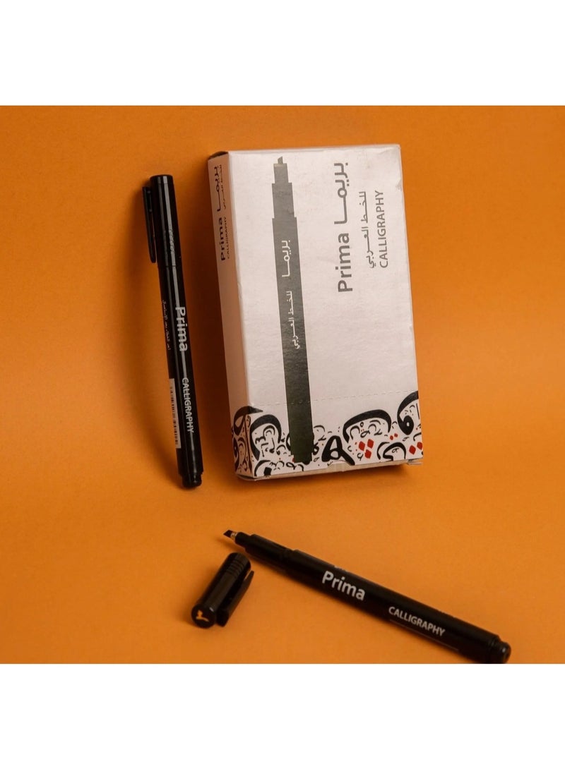 PRIMA 12-Piece Calligraphy Pen 1mm Tip Black Ink - Image 1