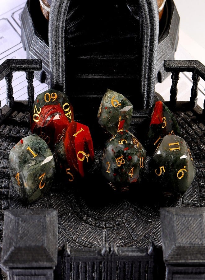 FEBOTE Unique Gemstone Dice Set 7PCS, Handmade Natural Stone Polyhedral DND Dice with Premium Gift Case for Board Game Lovers Birthday Gift - Image 5