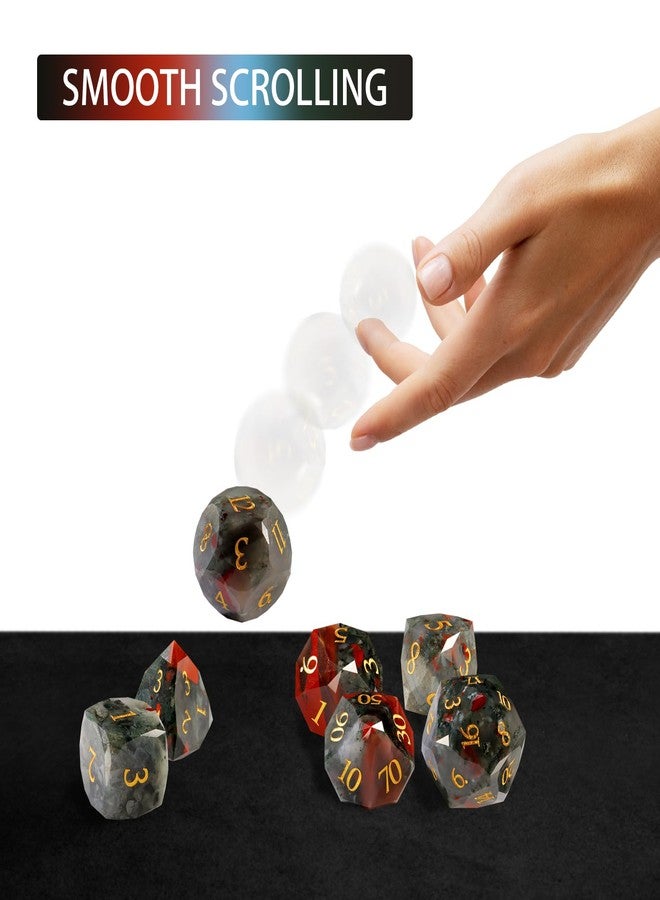 FEBOTE Unique Gemstone Dice Set 7PCS, Handmade Natural Stone Polyhedral DND Dice with Premium Gift Case for Board Game Lovers Birthday Gift - Image 4