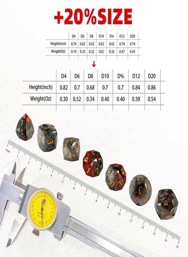 FEBOTE Unique Gemstone Dice Set 7PCS, Handmade Natural Stone Polyhedral DND Dice with Premium Gift Case for Board Game Lovers Birthday Gift - Image 2