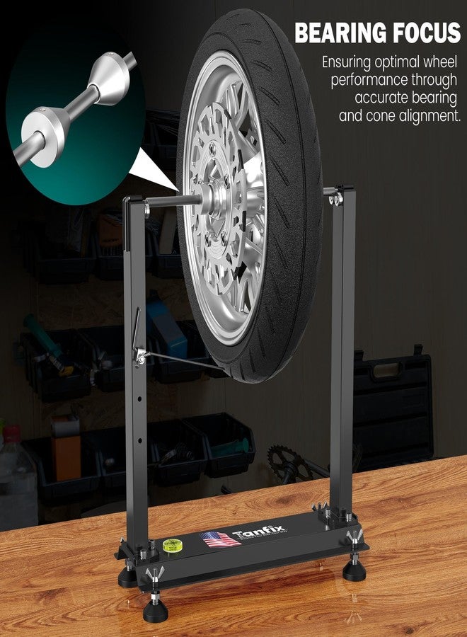 Tanfix Motorcycle Wheel Balance Stand, Heavy-Duty Single-Axle Wheel Balancing Tool for Static & Dynamic Tire Alignment - Image 4