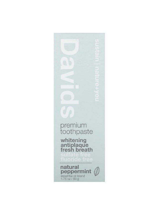 David's معجون أسنان ديفيدز، مميز، تبييض + مضاد للبلاك، نعناع طبيعي، 1.75 أونصة (50 جرام) - Image 2