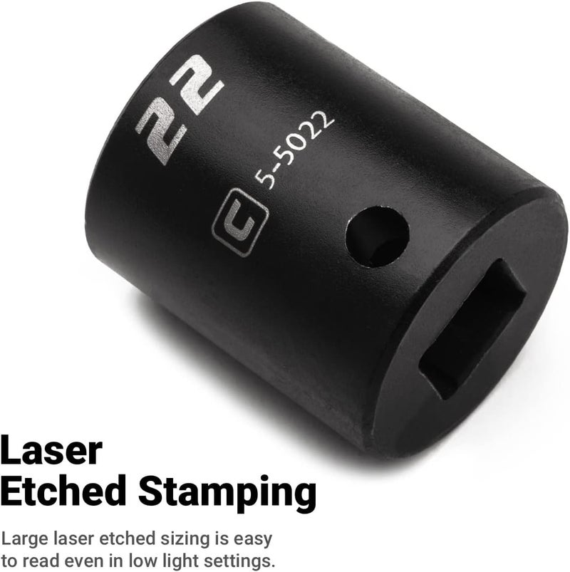 Capri Tools مفتاح تأثير ضحل، 1/2 بوصة، 6 نقاط، مقياس (25 مم) - Image 5