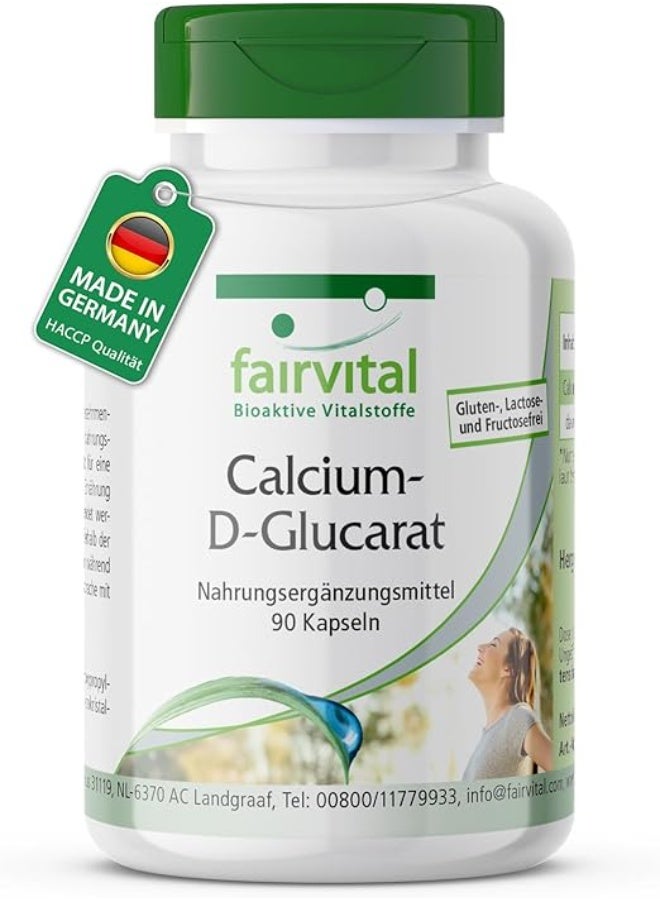 Fairvital Calcium D-Glucarate • 90 Capsules • 1500 mg Daily Dose • 195 mg Calcium • Detox & Hormone Balance Support • High Strength Formula • Quality-Tested • 100% Vegan • Made in Germany - Image 1