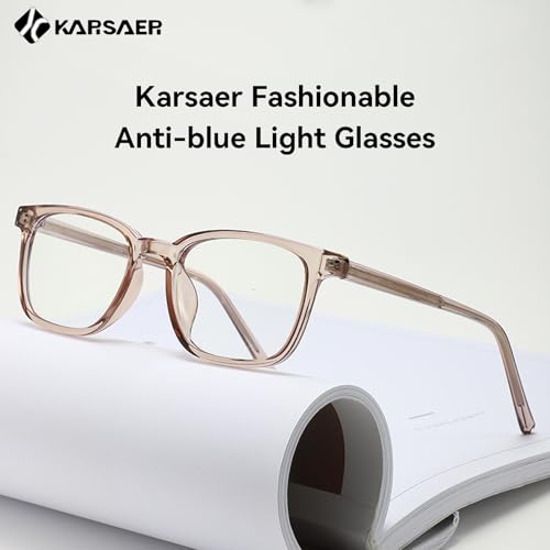 Karsaer Zero Power Blue Cut Computer Glasses 100% UV Protection Specs Gaming Glasses Anti Glare, Lightweight & Blocks Harmful Rays For Men & Women | Medium E1402 - Image 4