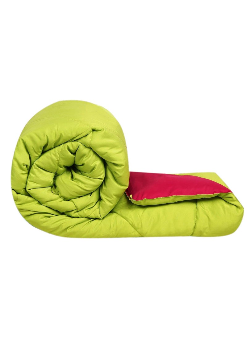 SHOPINGTRADE SHOPINGTRADE Cotton Reversible Comforter Double Bed Pink Green 200 GSM  - Image 3