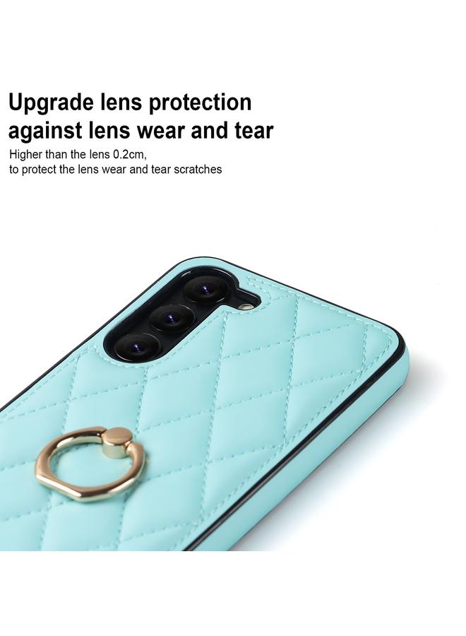 S-TOP Case For Samsung Galaxy S23 5G Rhombic PU Leather Phone Case with Ring Holder - Image 5