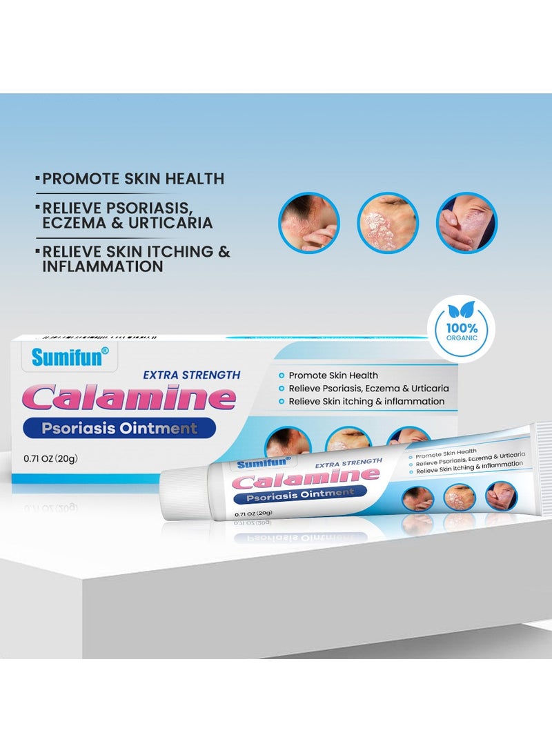سوميفون مرهم سوميفون كالامين لعلاج الصدفية، 20 جرام - كريم لتخفيف الصدفية، علاج فعال للبشرة الجافة والحكة، مرهم مهدئ للأكزيما والتهاب الجلد، يدعم إصلاح الجلد لفروة الرأس واليدين والقدمين. - Image 4