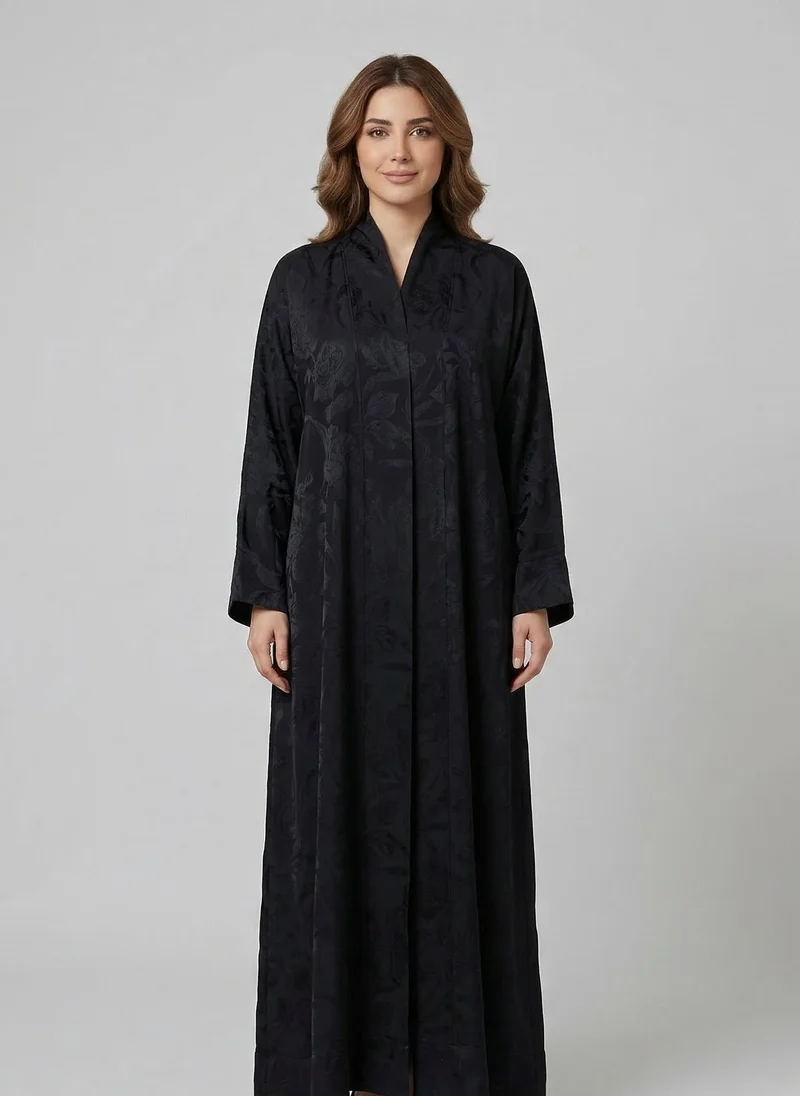 Black Jacquard Abaya Kaftan