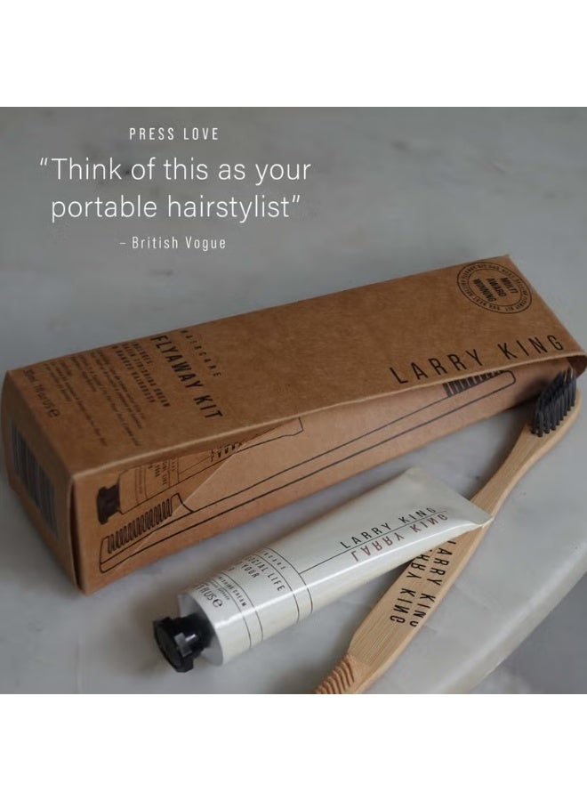 Larry King Haircare Flyaway With Me Kit Bamboo Hairbrush & Comb Set with Styling Spray - Image 3