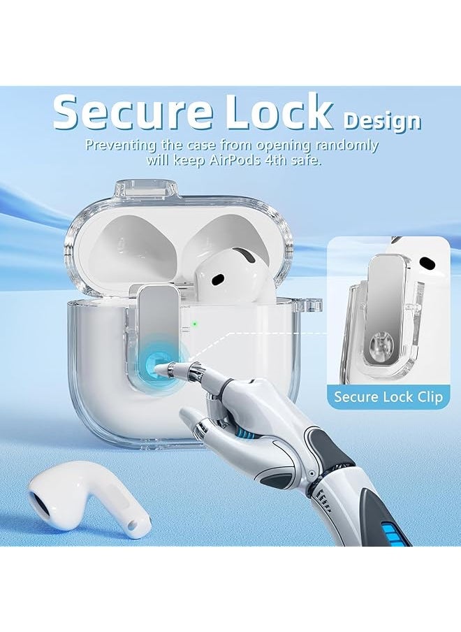 1+1 Compatible With Airpods 4 Case Clear Soft Tpu Transparent Airpods 4Th Generation Case Full Protection Cover With Lanyard For Airpods 4 Gen 2024 Usb C Clear Airpods 4