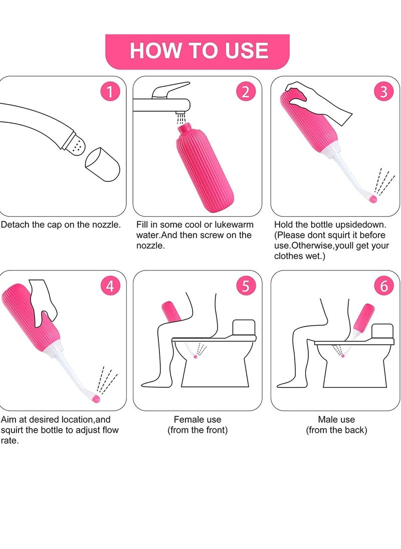 Premium Portable Shattaf Bidet, Portable Bidet, 500ml Portable Bidet with Retractable Nozzle, Postpartum Care, Travel shattaf, peri bottle