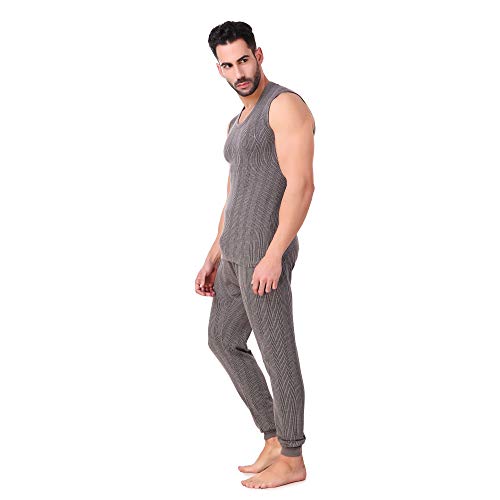 HAP Men's Quilted Thermal Set: Sleeveless Mega Top and Trouser / 1 Set/Dark Grey/Premium Winter Innerwear - Image 2
