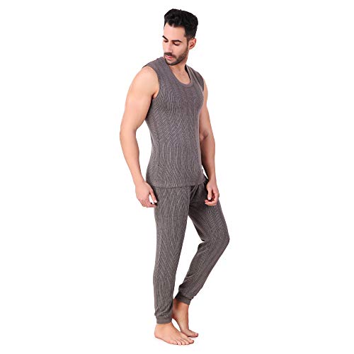 HAP Men's Quilted Thermal Set: Sleeveless Mega Top and Trouser / 1 Set/Dark Grey/Premium Winter Innerwear - Image 3