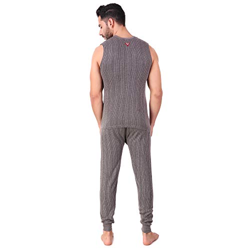 HAP Men's Quilted Thermal Set: Sleeveless Mega Top and Trouser / 1 Set/Dark Grey/Premium Winter Innerwear - Image 4