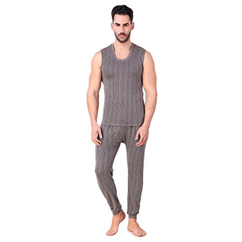 HAP Men's Quilted Thermal Set: Sleeveless Mega Top and Trouser / 1 Set/Dark Grey/Premium Winter Innerwear - Image 1