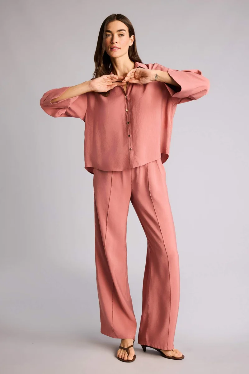 ديفاكتو Wide Leg Regular Hem modal Trousers