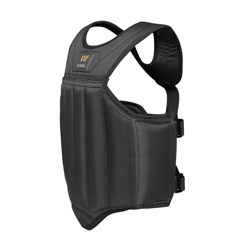 W WESING Wesing Martial Arts Muay Thai Boxing Chest Protector MMA Sanda Chest Guard (Black, XL) - Image 2