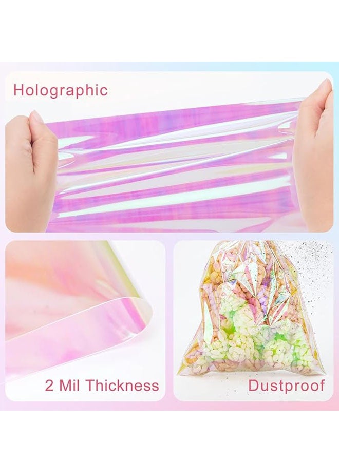 Happy D 50 fluorescent cellophane plastic gift bags with ribbon, suitable for wedding candies, birthday party supplies, candy bags, cookie packaging, and cake pop packaging (15x25 cm) - Image 5