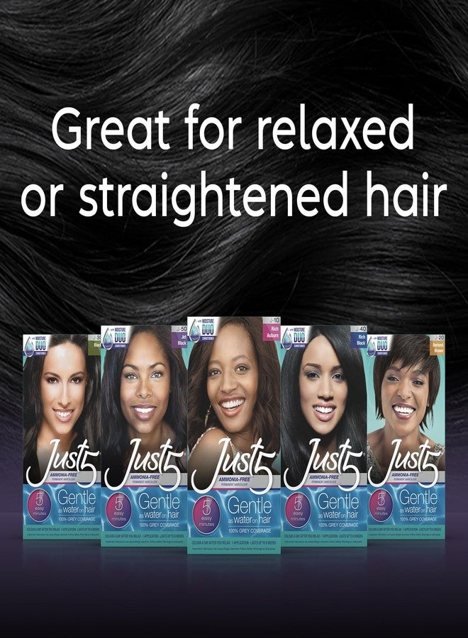 Just 5 Women's 5 Minute Permanent Hair Color with Conditioner, Grey Hair Coloring for Women - Darkest Brown - Image 4