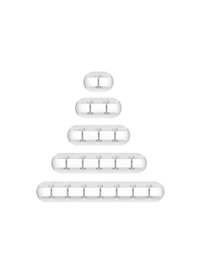 Green Tiger Cable Holder Clips, 5-Pack Silicone Adhesive Cable Organizers for USB, Charging Cords, Mouse Wires, and Desktop Management, White - Image 4