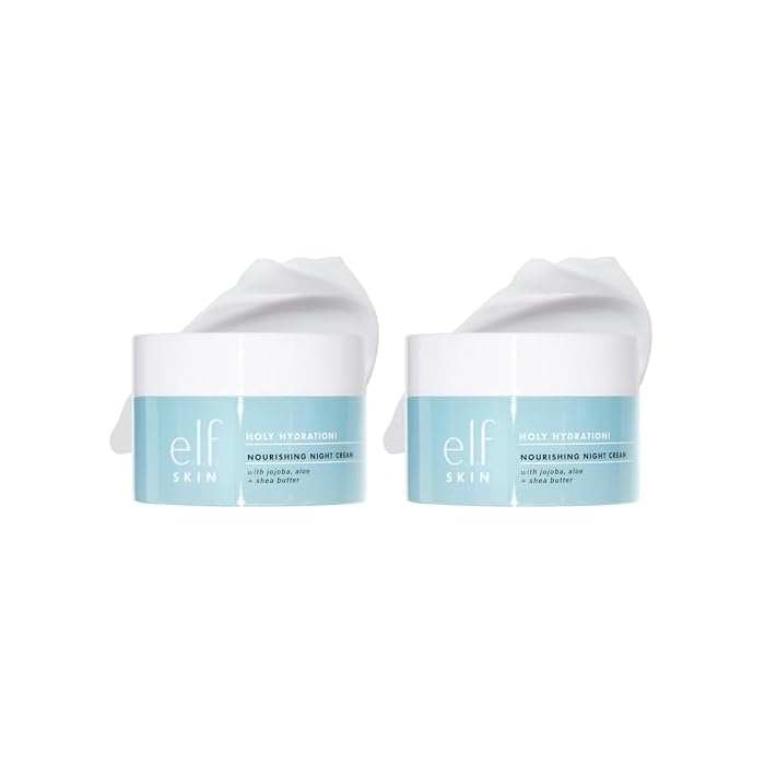 e.l.f. SKIN Holy Hydration! Nourishing Night Cream,Ultra-Hydrating Moisturizer,Infused with Shea Butter,Soothes Skin,1.76 Oz (Packaging May Vary),(Pack of 2)