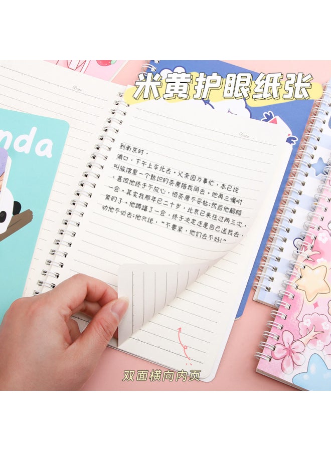 HELPS Creative Cartoon A5 Coil Book High-looking Student Thickened Horizontal Line Book Loose-leaf Notepad Notes Journal Book - Image 4