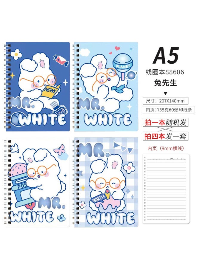 Creative Cartoon A5 Coil Book High-looking Student Thickened Horizontal Line Book Loose-leaf Notepad Notes Journal Book - Image 1