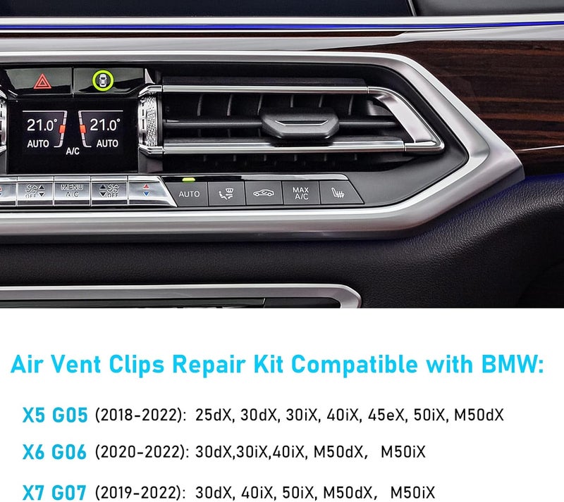 Jaronx Upgraded AC Vent Clips Tab Set for BMW X5 G05/X6 G06/X7 G07 (Right Side) - Image 3