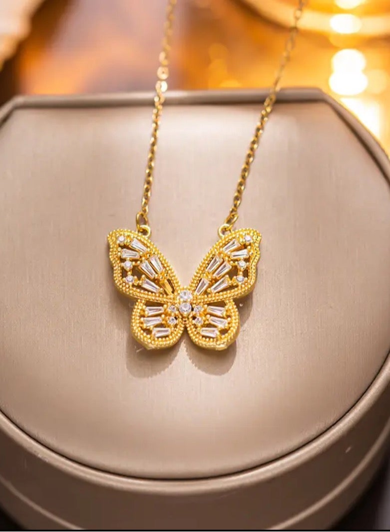 Equal Stylish Stainless Steel 18k Gold Plated Necklace For Women - Image 1