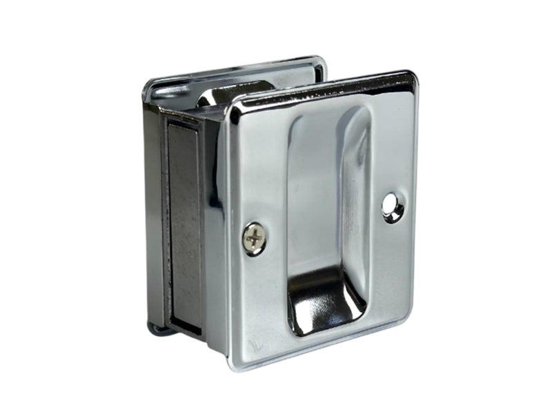 QCAA Solid Brass Sliding Door Pull Passage Door Pocket Polish Chrome 2 Pack - Image 2