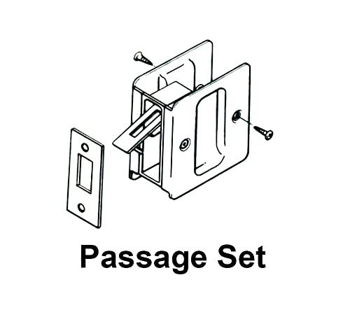 QCAA Solid Brass Sliding Door Pull Passage Door Pocket Polish Chrome 2 Pack - Image 3