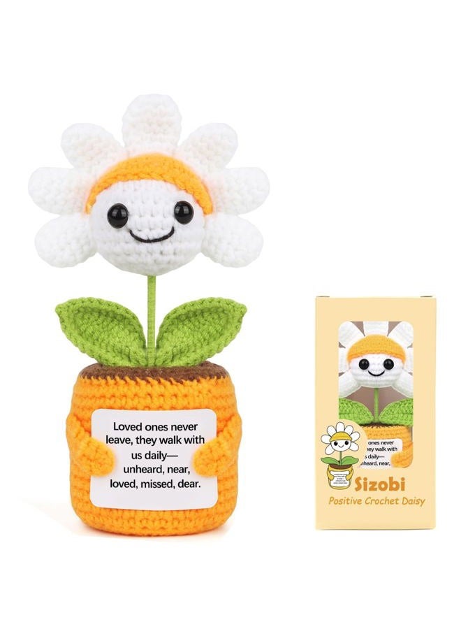 Sizobi Memorial Gifts, Sympathy Gifts for Loss of Loved One, Remembrance Bereavement Grief Gift, Condolence Sympathy Sentimental Gift for Mom Dad, Father Mother Friends,Emotional Support Crochet Daisy - Image 1