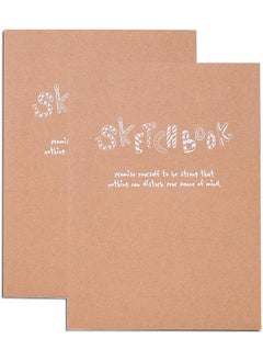 Garlo Kraft Cover Drawing Notebook & Sketchbook – Set of 2 Blank Plain Sketch Books – 125g Thick Paper A5 Size, 150x210mm Paper Ideal for Drawing & Sketching- 128 sheets/256 pages – 180 Degree Opening, 2pcs  - Image 2