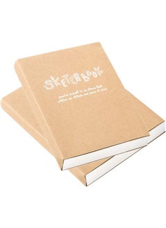 Garlo Kraft Cover Drawing Notebook & Sketchbook – Set of 2 Blank Plain Sketch Books – 125g Thick Paper A5 Size, 150x210mm Paper Ideal for Drawing & Sketching- 128 sheets/256 pages – 180 Degree Opening, 2pcs  - Image 1