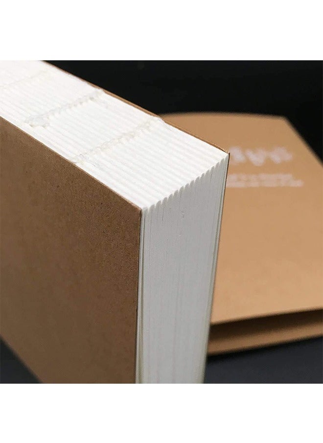 Garlo - Kraft Cover Drawing Notebook & Sketchbook – Set of 2 Blank Plain Sketch Books – 125g Thick Paper A5 Size, 150x210mm Paper Ideal for Drawing & Sketching- 128 sheets/256 pages – 180 Degree Opening, 2pcs - Image 1