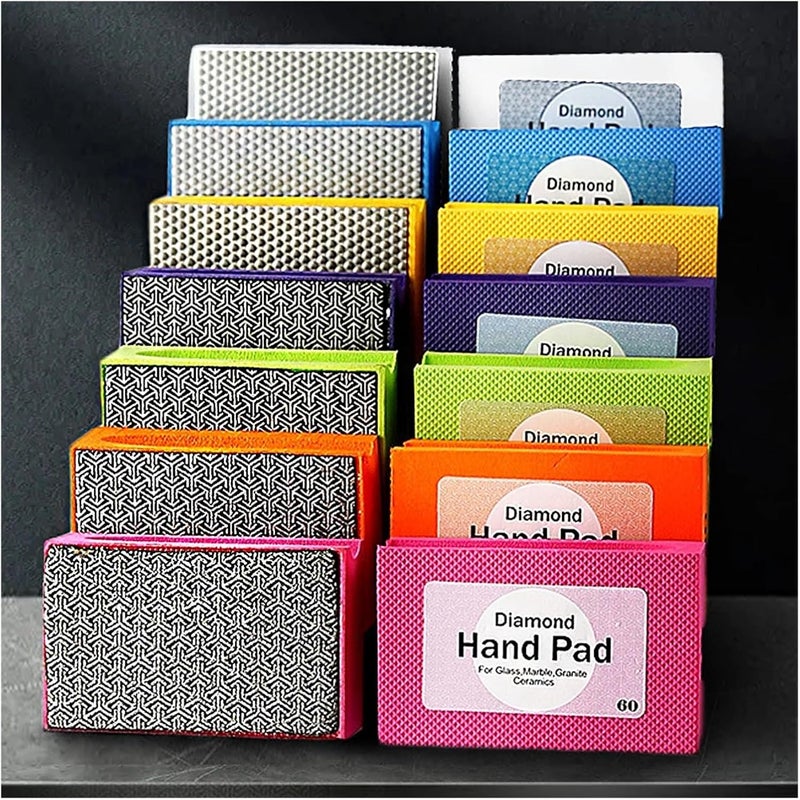6 Pcs Diamond Hand Polishing Pads 95x60mm Tile Glass Abrasive Grinding Block Pad Stone Marble Ceramic Sanding Disc(Grit 60) - Image 3