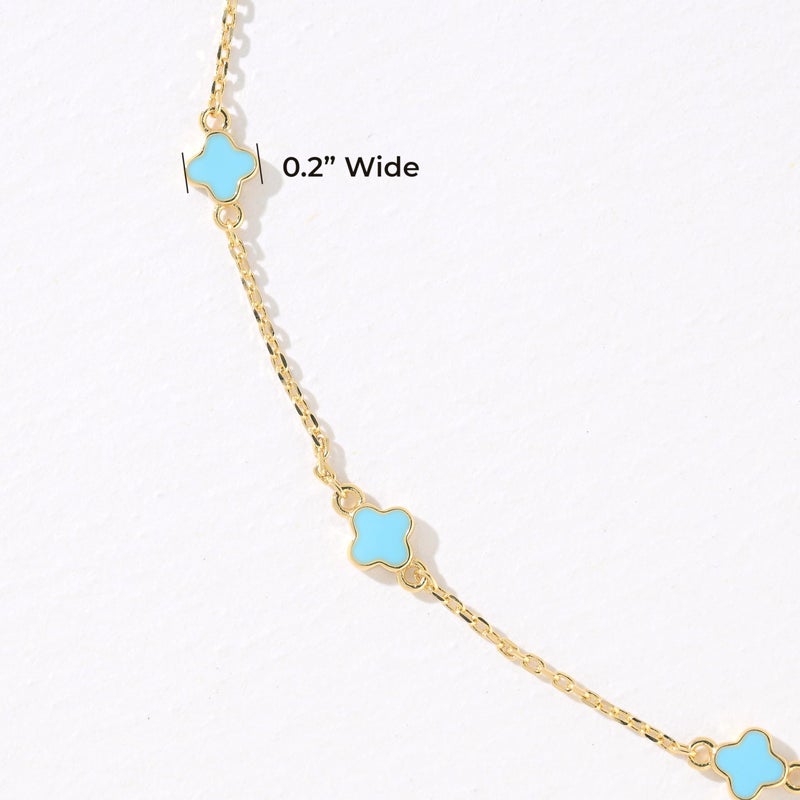 Billet-doux 14K Gold Plated Tiny Clovers Necklace For Women, Easter Basket Stuffers, Small Dainty Gold Plated 4-Leaf Clovers Cable Chain Necklace, Easter Jewelry Gifts Perfect for Her - Image 2