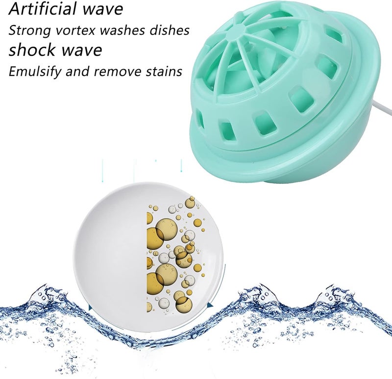 Zerodis USB Dishwasher, Dish Washing Machine Household Kitchen Supply 15 Minutes Quickly Remove To Dishware Fruit Vegetable(green) - Image 3